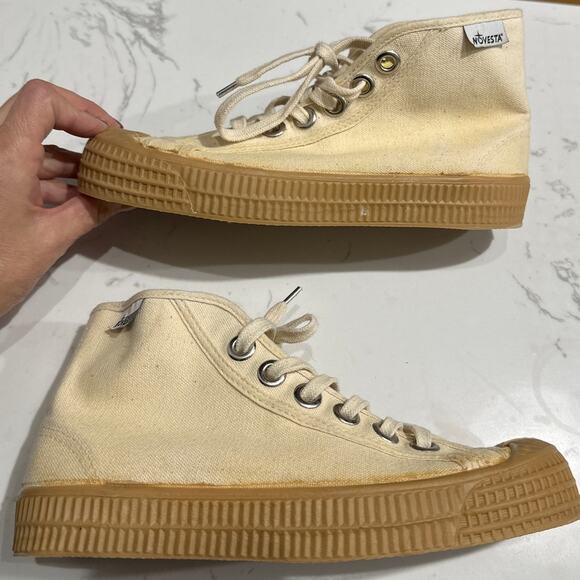 Novesta Star Dribble High Top Cream and Gum Sole Sneaker, EU 37, Size US 7, NWOT - Picture 4 of 6
